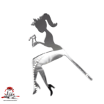 Topper siluetă femeie si vârstă pentru margine tort, cu suport, din plexiglas (acril) oglindă - imagine 2