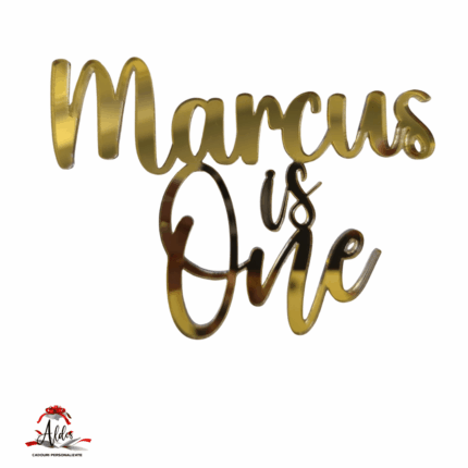 Topper "One to Ten" și nume aniversar, fără suport, din plexiglas (acril) oglindă