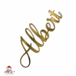 Topper "Nume caligrafic", fără suport, din plexiglas (acril) oglindă - imagine 2