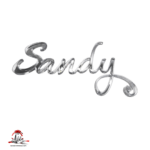 Topper "Nume caligrafic", fără suport, din plexiglas (acril) oglindă