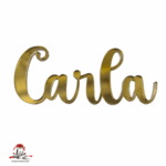 Topper "Nume caligrafic", fără suport, din plexiglas (acril) oglindă