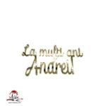 Topper „La mulți ani cu nume personalizat”, fără suport, din plexiglas (acril) oglindă